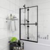 Folding Shower Enclosure ESG 120x140 cm Black