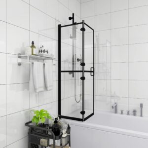 Folding Shower Enclosure ESG 120x140 cm Black
