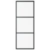 Sliding Door ESG Glass and Aluminium 76x205 cm Black