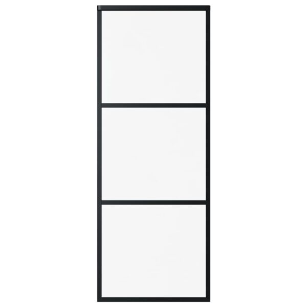 Sliding Door ESG Glass and Aluminium 76x205 cm Black