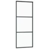 Sliding Door ESG Glass and Aluminium 76x205 cm Black