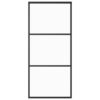 Sliding Door ESG Glass and Aluminium 90x205 cm Black