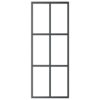 Sliding Door ESG Glass and Aluminium 76x205 cm Black