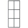 Sliding Door ESG Glass and Aluminium 90x205 cm Black
