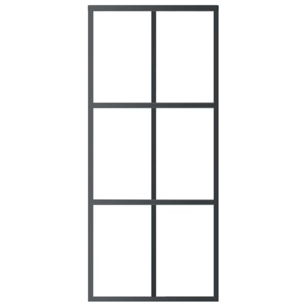 Sliding Door ESG Glass and Aluminium 90x205 cm Black