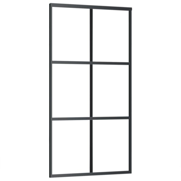 Sliding Door ESG Glass and Aluminium 102x205 cm Black