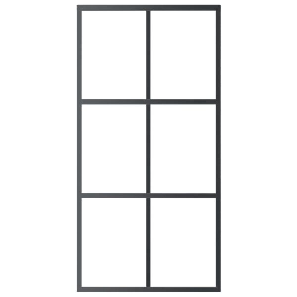 Sliding Door ESG Glass and Aluminium 102x205 cm Black