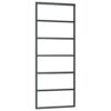 Sliding Door ESG Glass and Aluminium 76x205 cm Black
