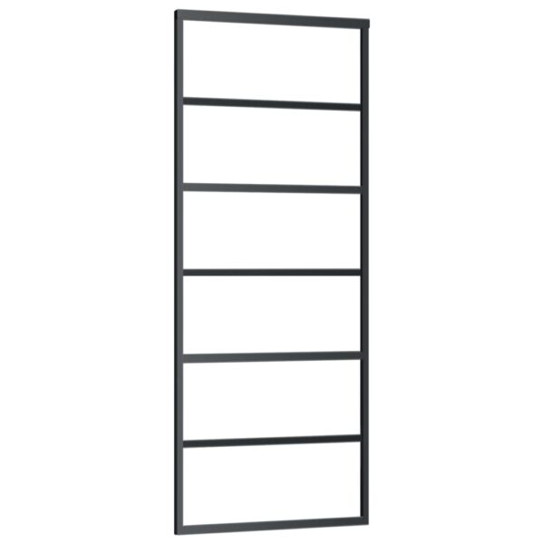 Sliding Door ESG Glass and Aluminium 76x205 cm Black