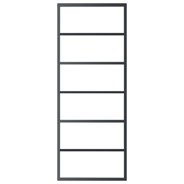 Sliding Door ESG Glass and Aluminium 76x205 cm Black