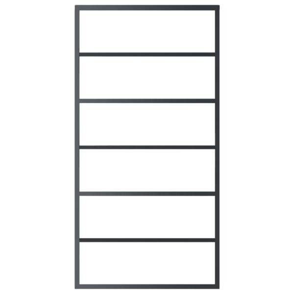 Sliding Door ESG Glass and Aluminium 102x205 cm Black