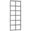 Sliding Door ESG Glass and Aluminium 76x205 cm Black