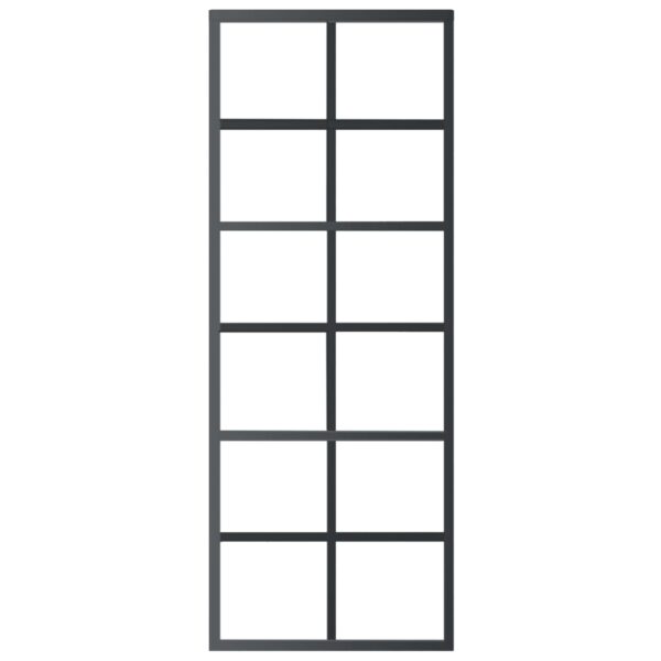 Sliding Door ESG Glass and Aluminium 76x205 cm Black