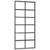 Sliding Door ESG Glass and Aluminium 90x205 cm Black