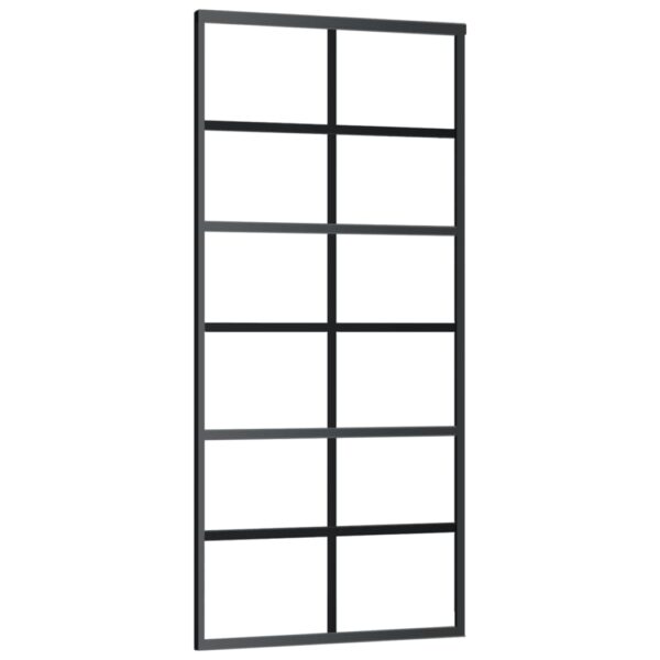 Sliding Door ESG Glass and Aluminium 90x205 cm Black