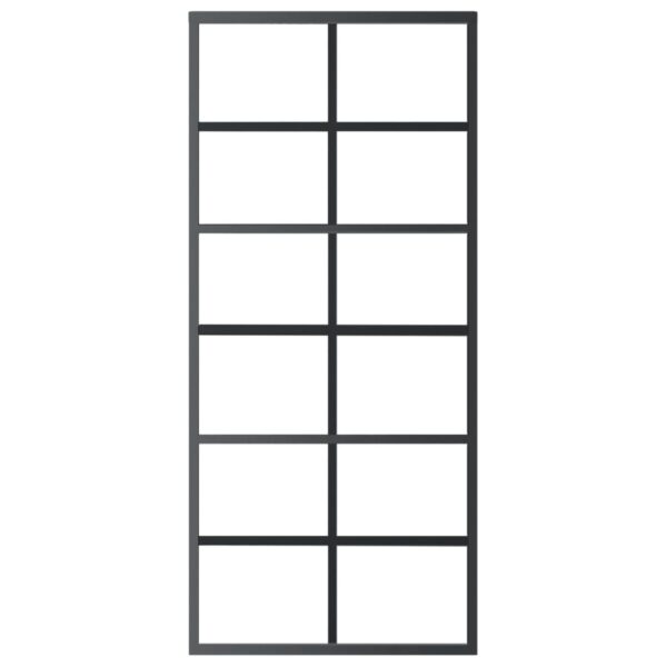 Sliding Door ESG Glass and Aluminium 90x205 cm Black