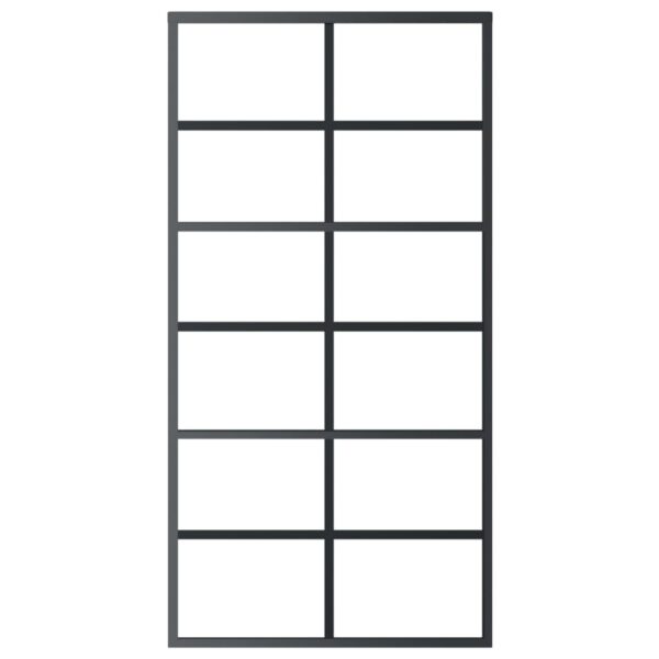 Sliding Door ESG Glass and Aluminium 102x205 cm Black