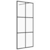 Walk-in Shower Wall with Clear ESG Glass 90x195 cm Black