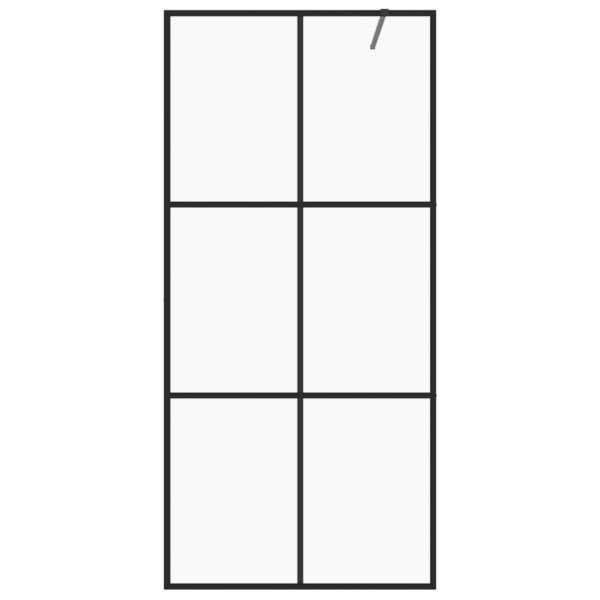 Walk-in Shower Wall with Clear ESG Glass 90x195 cm Black