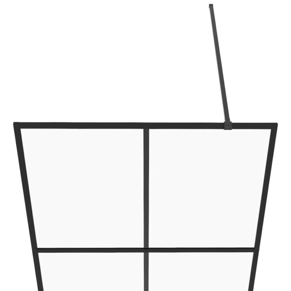 Walk-in Shower Wall with Clear ESG Glass 90x195 cm Black