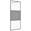 Walk-in Shower Wall with Clear ESG Glass 90x195 cm Black