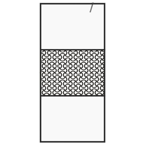 Walk-in Shower Wall with Clear ESG Glass 90x195 cm Black