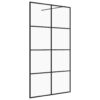 Walk-in Shower Wall with Clear ESG Glass 140x195 cm Black
