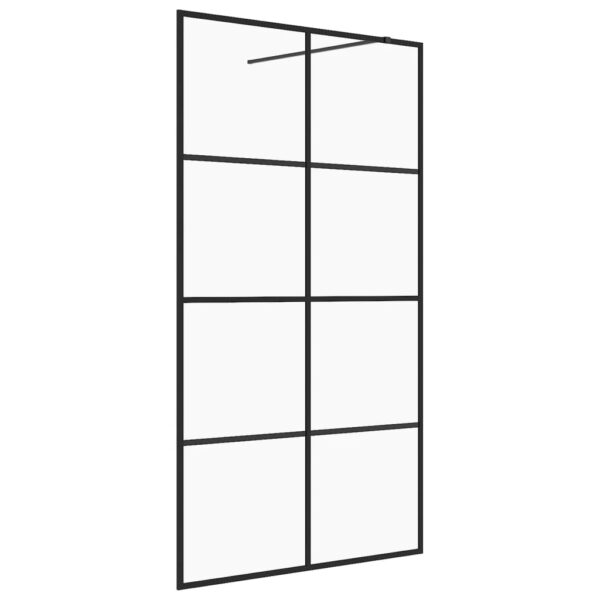 Walk-in Shower Wall with Clear ESG Glass 140x195 cm Black