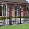 Fence Gate with Spear Top Black 103x175 cm Powder-coated Steel