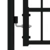 Fence Gate with Spear Top Black 305x223 cm Powder-coated Steel