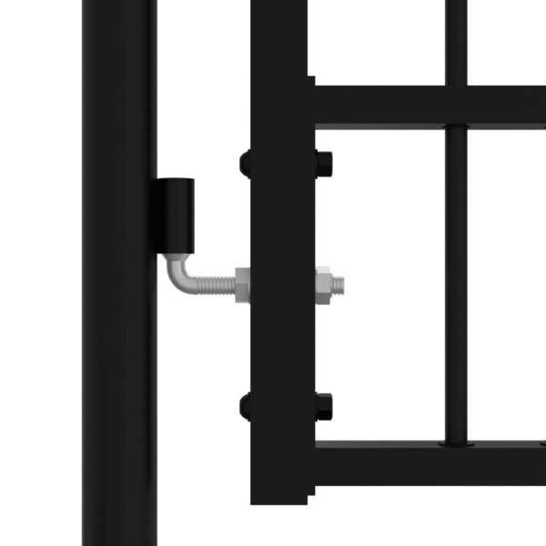 Fence Gate with Spear Top Black 305x223 cm Powder-coated Steel