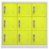 Locker Cabinet Light Grey and Green 90x45x92.5 cm Steel