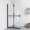 Foldable Walk-in Shower Wall Transparent ESG Glass 100x190 cm