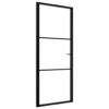 Interior Door ESG Glass and Aluminium 83x201.5 cm Black