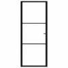 Interior Door ESG Glass and Aluminium 93x201.5 cm Black