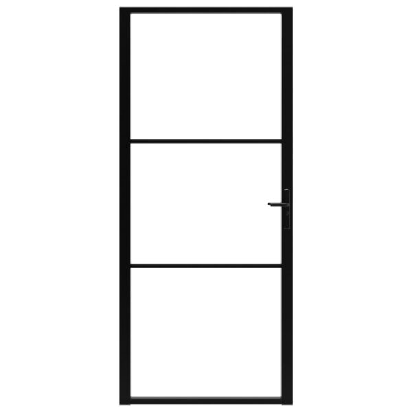 Interior Door ESG Glass and Aluminium 102.5x201.5 cm Black