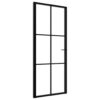 Interior Door ESG Glass and Aluminium 83x201.5 cm Black