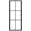 Interior Door ESG Glass and Aluminium 83x201.5 cm Black
