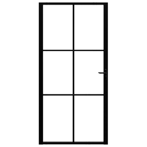 Interior Door ESG Glass and Aluminium 102.5x201.5 cm Black