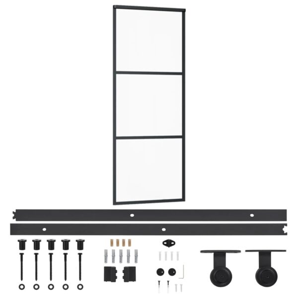 Sliding Door with Hardware Set ESG Glass & Aluminium 76x205 cm