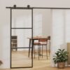 Sliding Door with Hardware Set ESG Glass & Aluminium 76x205 cm