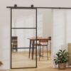 Sliding Door with Hardware Set ESG Glass & Aluminium 90x205 cm