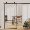 Sliding Door with Hardware Set ESG Glass & Aluminium 102x205 cm
