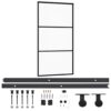 Sliding Door with Hardware Set ESG Glass & Aluminium 102x205 cm