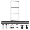 Sliding Door with Hardware Set ESG Glass & Aluminium 90x205 cm