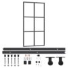 Sliding Door with Hardware Set ESG Glass & Aluminium 102x205 cm