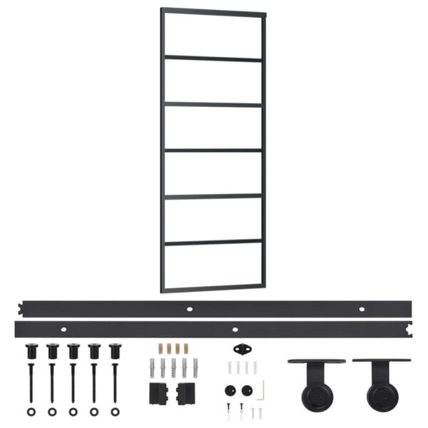 Sliding Door with Hardware Set ESG Glass & Aluminium 76x205 cm