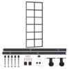 Sliding Door with Hardware Set ESG Glass & Aluminium 76x205 cm