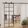 Sliding Door with Hardware Set ESG Glass & Aluminium 76x205 cm