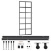 Sliding Door with Hardware Set ESG Glass & Aluminium 76x205 cm